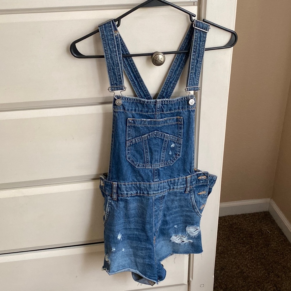 Distressed Denim Overralls